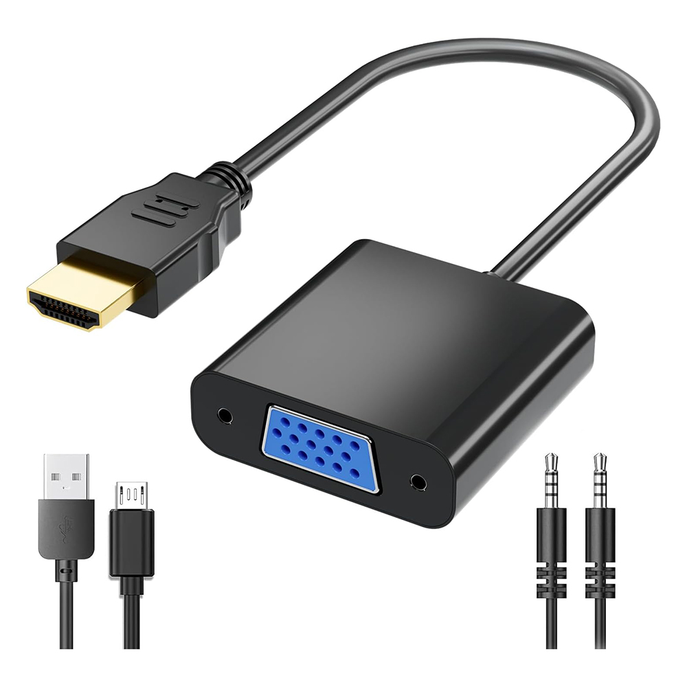 HDMI to VGA Adapter with Audio and DC port